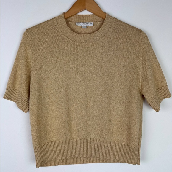 St. John Vintage Gold Metallic Knit Sweater